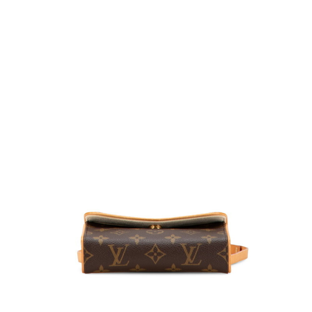 LOUIS VUITTON Authentic Brown Monogram Leather Pochette Hobo Bag - Picture 3 of 10